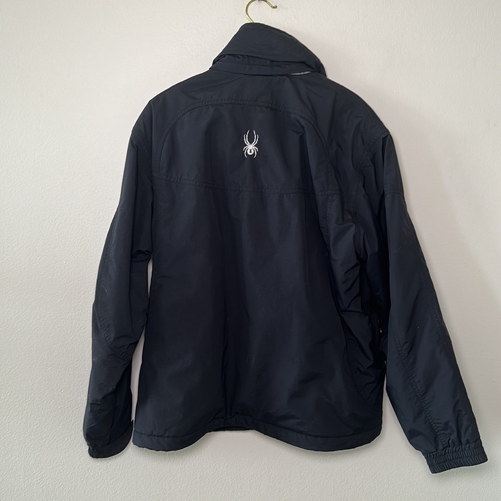 Spyder black Entrant GII nylon full zip hooded winter jacket